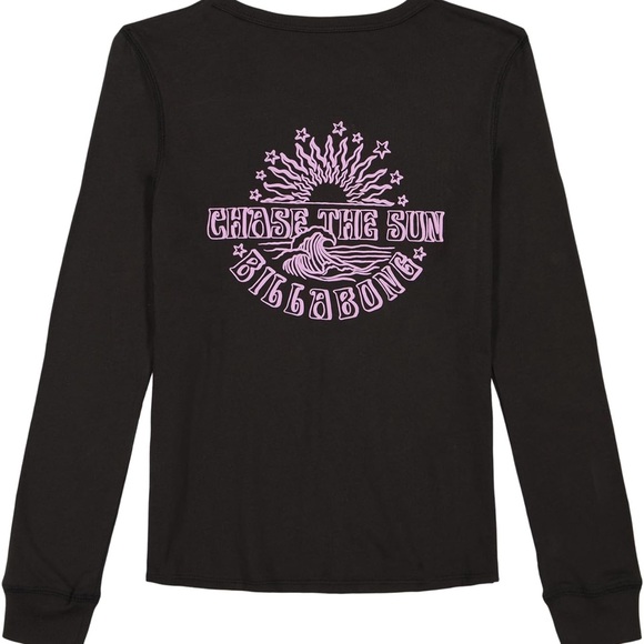 Billabong Kids Black and Purple Long Sleeve graphic  Tee - Picture 3 of 10